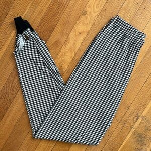 80s Vintage Stirrup Leggings Black & White Checker Herringbone Cotton Blend